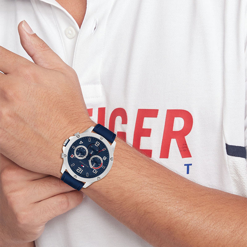 TOMMY HILFIGER Mod. CLASSIC - Stylish Blue Silicone Watch-i-Watch-4