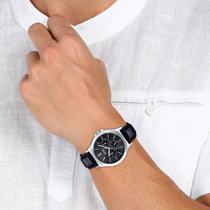 CASIO MTP-V300L-1AUD - TIMELESS ELEGANCE - MEN'S CLASSIC LEATHER STRAP WATCH-i-Watch-3