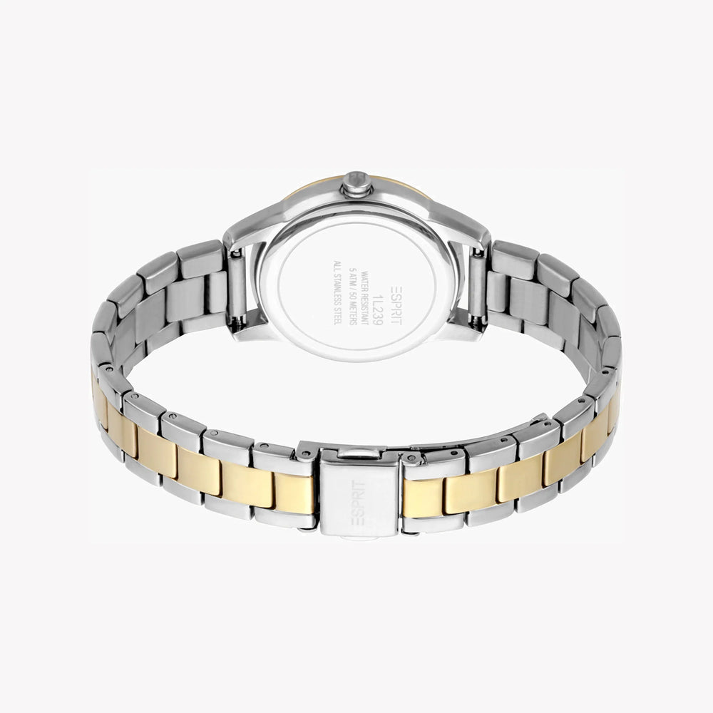 Esprit Women's Silver & Gold Stainless Steel Watch, Silver Dial | Es1l123m0078 by i-watch