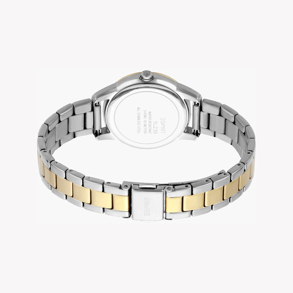 ESPRIT Women's Watch with Silver Stainless Steel Case and Silver & Gold Stainless Steel Band-i-Watch-3