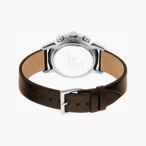 Esprit Men's Brown Leather Watch, Black Dial | Es1g154m0025 by i-watch