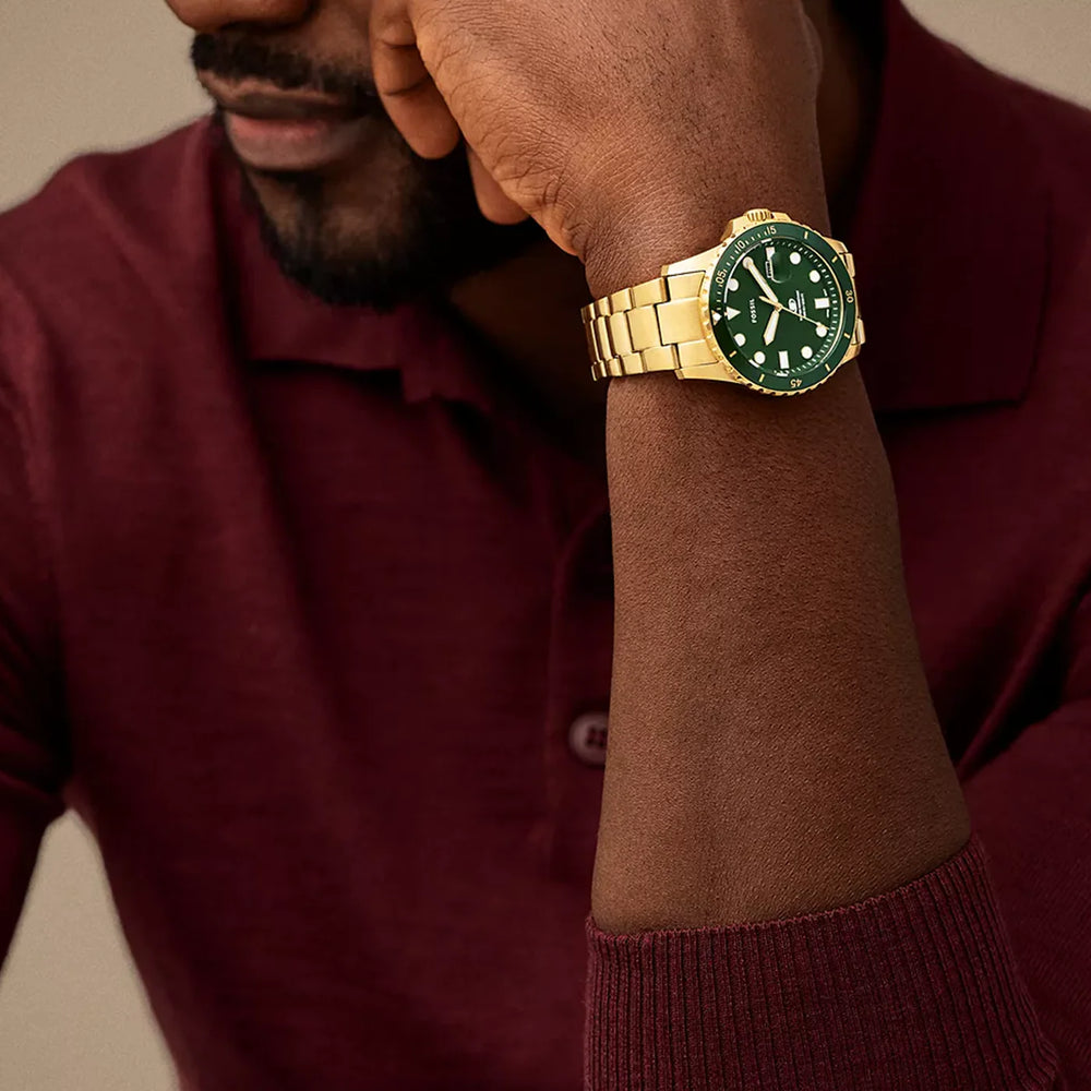 Fossil Men's Gold Watch, Green Dial | Fs6030 by i-watch