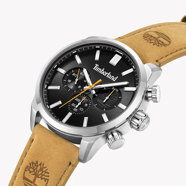 Timberland Men's Brown Leather Watch, Silver Case | Tdwgf0028701 by i-watch