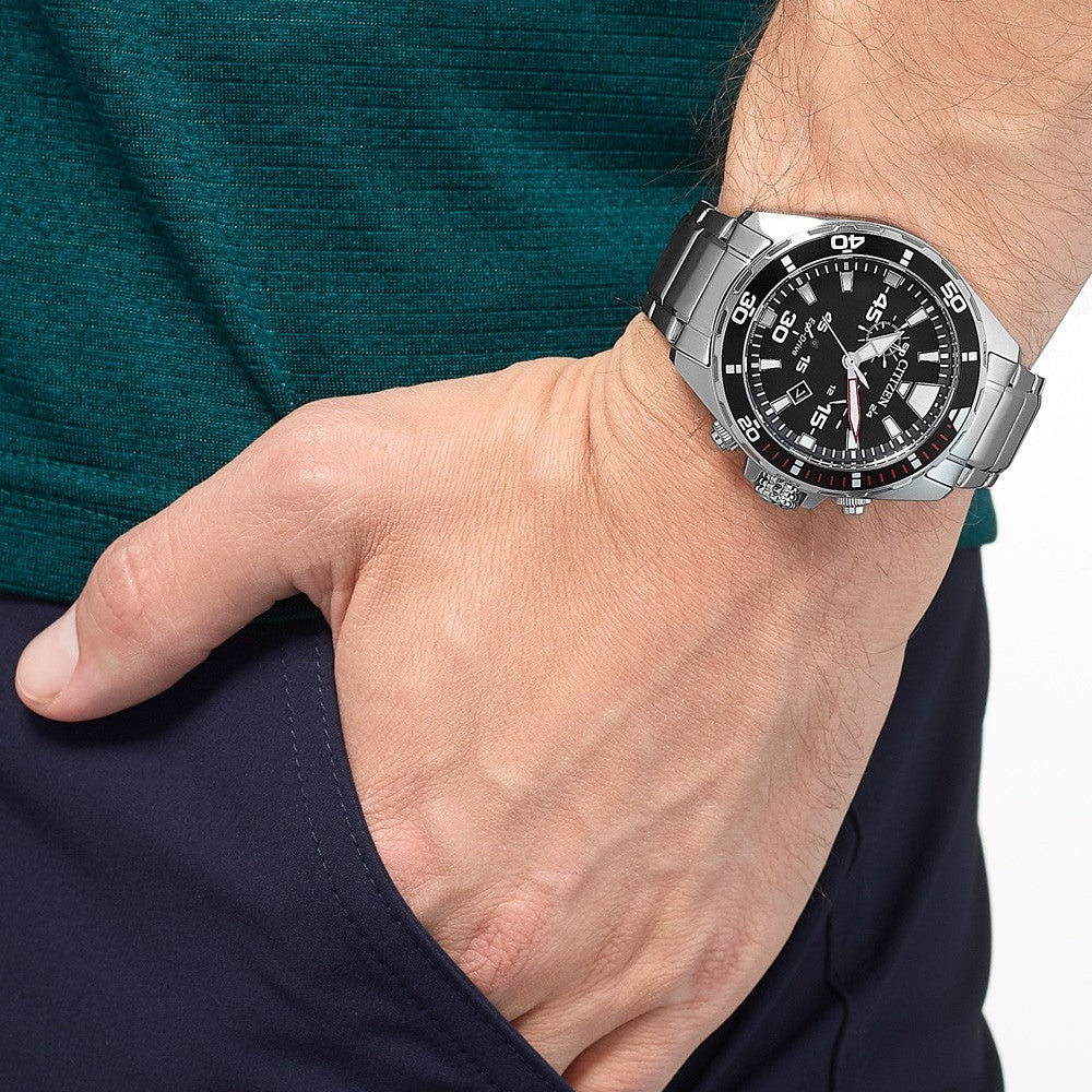 CITIZEN AT2430-80E - ELEGANT PERFORMANCE MEN'S WATCH with Eco-Drive & Chronograph Functionality