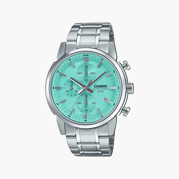 Casio CHRONO DATE Silver AQUA MTP-E510D-2AVDF - Stylish Watch-i-Watch