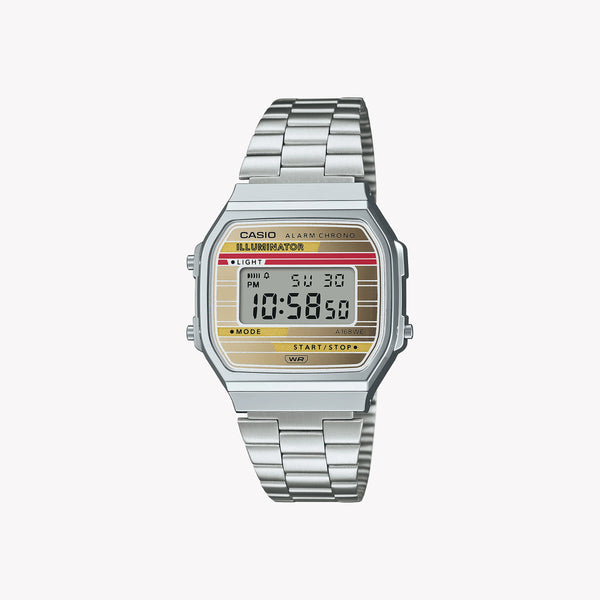 Casio Unisex Silver Digital Watch, Chrome Resin Case | A168weha-9a by i-watch