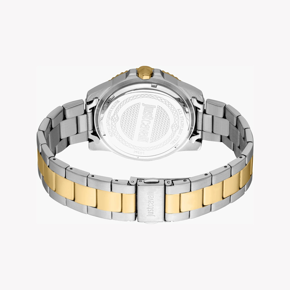 Just Cavalli Men's Two Tone Silver & Gold Watch, Blue Dial | Jc1g246m0275 by i-watch