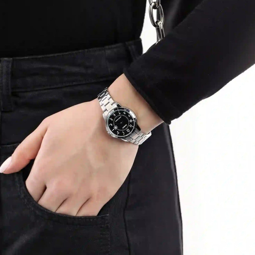 CASIO LTP-V004D-1BUDF - ELEGANT ESSENTIALS WOMEN'S WATCH WITH SLEEK WHITE STAINLESS STEEL BRACELET-i-Watch-4