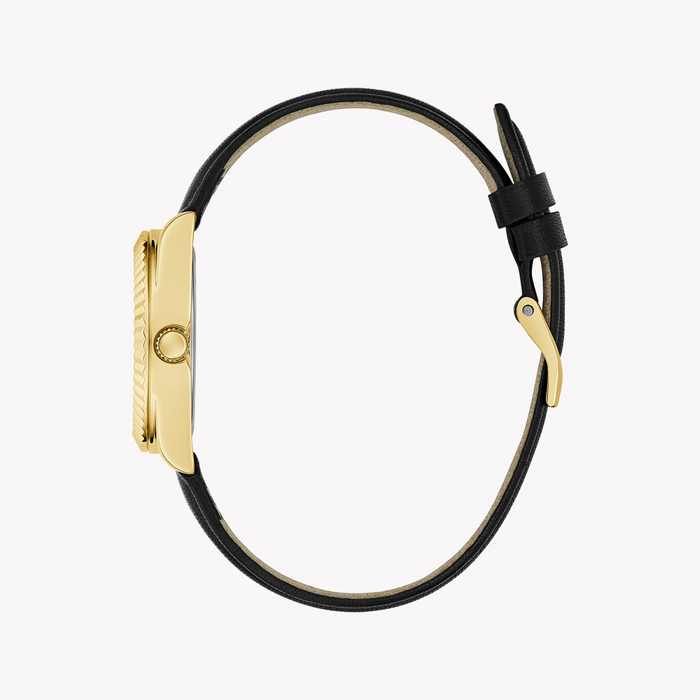 Guess Women's Gold Stainless Steel, Black Leather | Gw0761l1 by i-watch