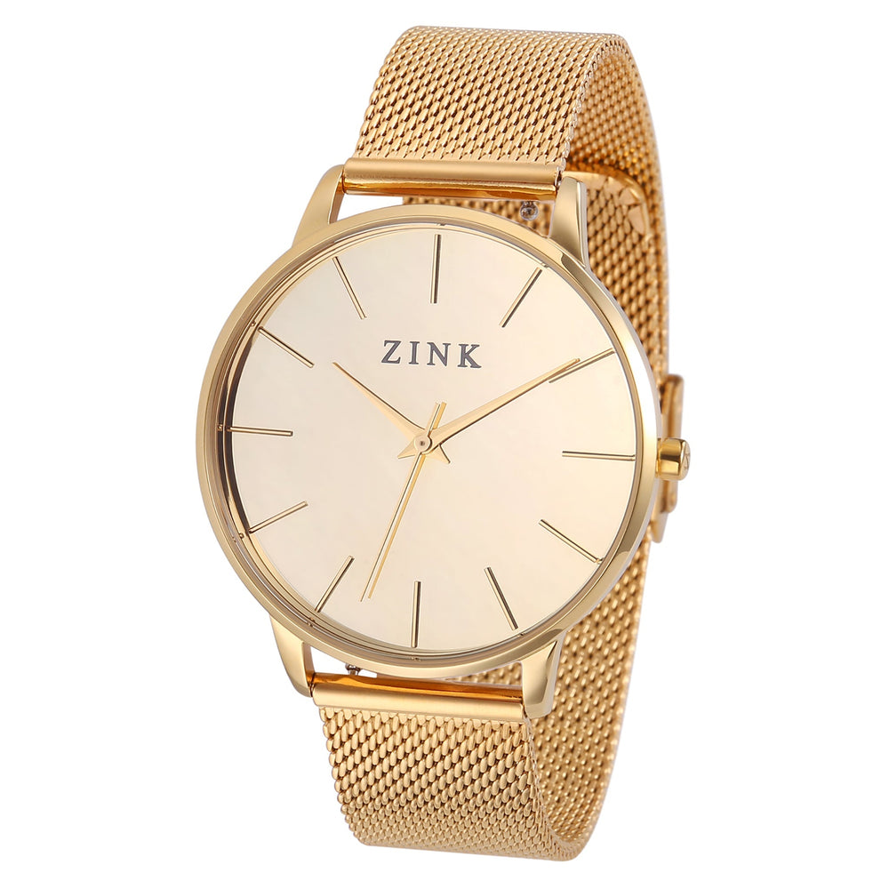 Zink Women's Watch With Gold Stainless Steel Case And Gold Stainless Steel Band by i-watch