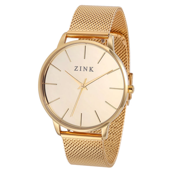 Zink Women's Watch With Gold Stainless Steel Case And Gold Stainless Steel Band by i-watch