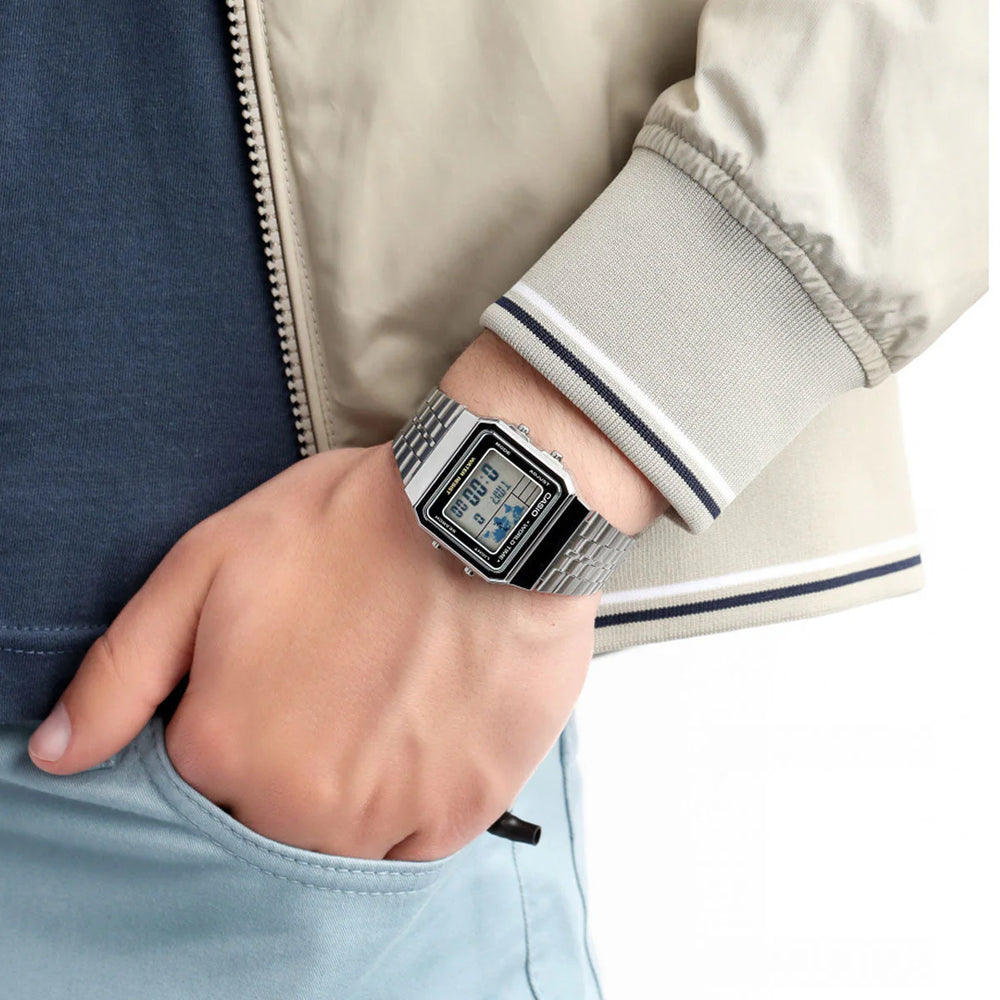 Casio Unisex Silver Resin & Stainless Steel Watch, Silver Dial | A500wa-1 by i-watch