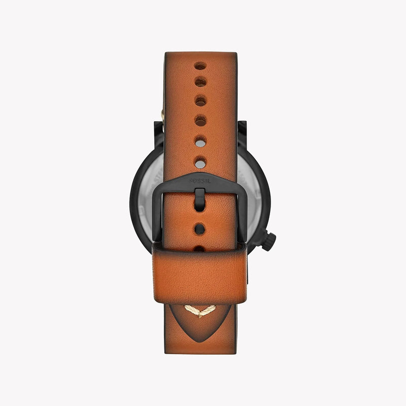 Fossil Men's Black Stainless Steel Watch, Brown Leather | Fs5276 by i-watch
