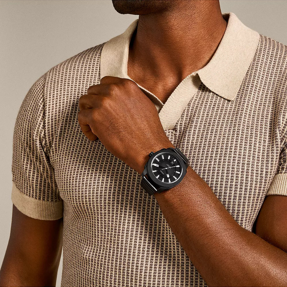 FOSSIL MACHINE THREE FS5971 - BOLD BLACK STAINLESS STEEL TIMEPIECE FOR MODERN MEN-i-Watch-4