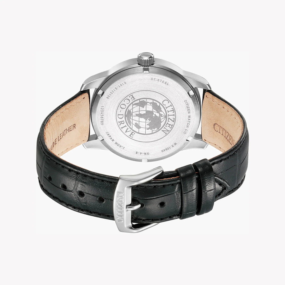 Citizen Men's Silver Stainless Steel, Black Leather | Bm8550-14a by i-watch