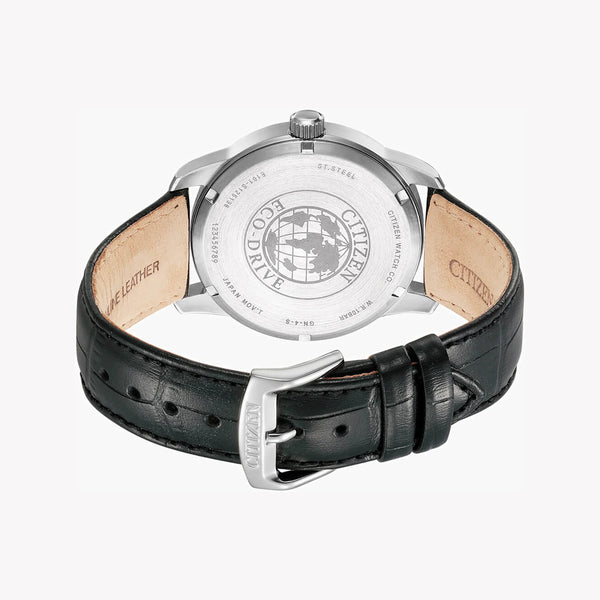 Citizen Men's Silver Stainless Steel, Black Leather | Bm8550-14a by i-watch