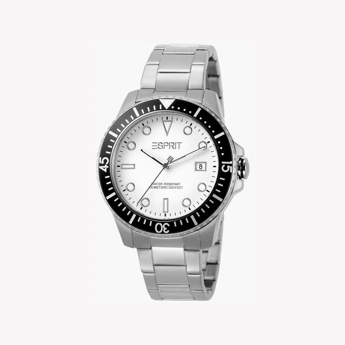Esprit Men's Silver Stainless Steel Watch, Silver Dial | Es1g101m0015