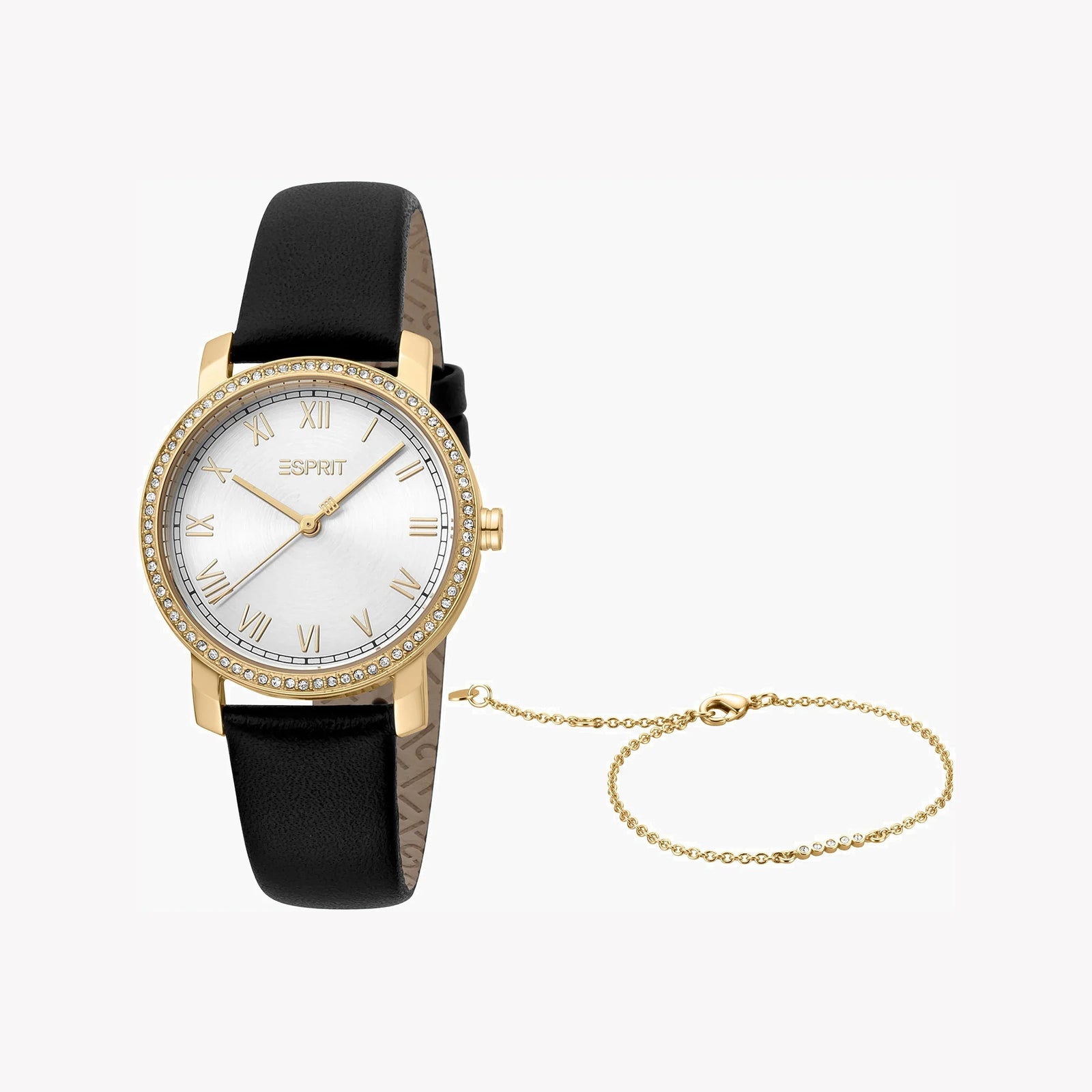 Esprit Women's Black Leather Watch, Silver Dial | ES1L282L0025 by i-watch