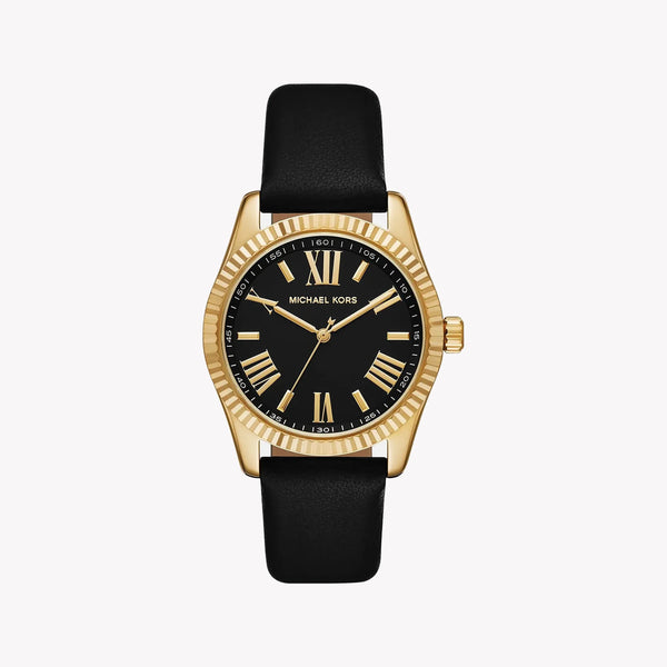Michael Kors Men's Gold Watch, Black Leather | Mk4748 by i-watch