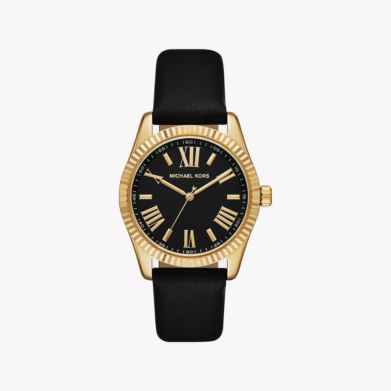 Michael Kors Men's Gold Watch, Black Leather | Mk4748 by i-watch