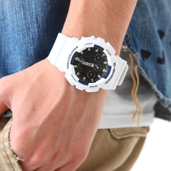 Casio G-Shock Ga100b-7a Stylish Endurance - Men's White Resin Watch For Adventure by i-watch