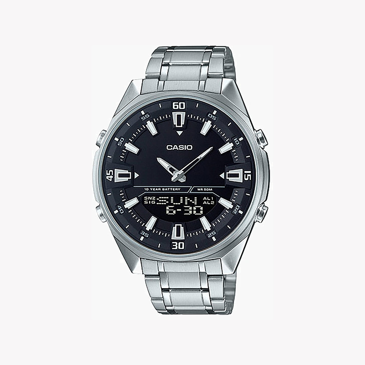 CASIO AMW-830D-1AVDF ADVENTURE TIMEPIECE - STYLISH MEN'S WATCH WITH STAINLESS STEEL BAND & BLACK DIAL