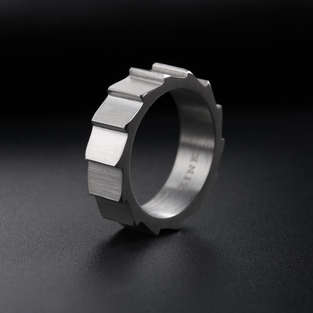 Zink Men's Silver Stainless Steel Ring | Zjrg032sm
