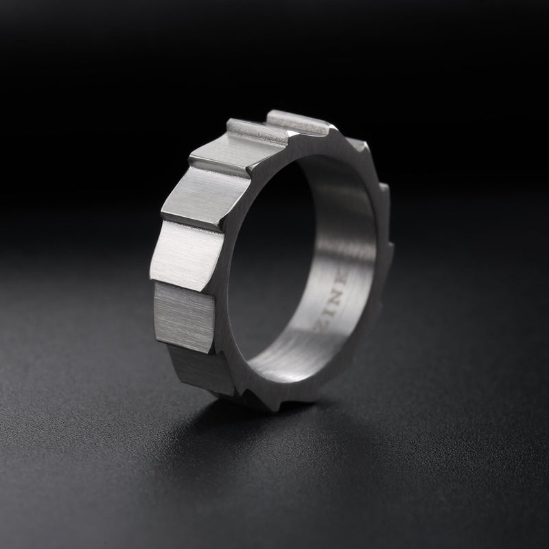 Zink Men's Silver Stainless Steel Ring | Zjrg032sm
