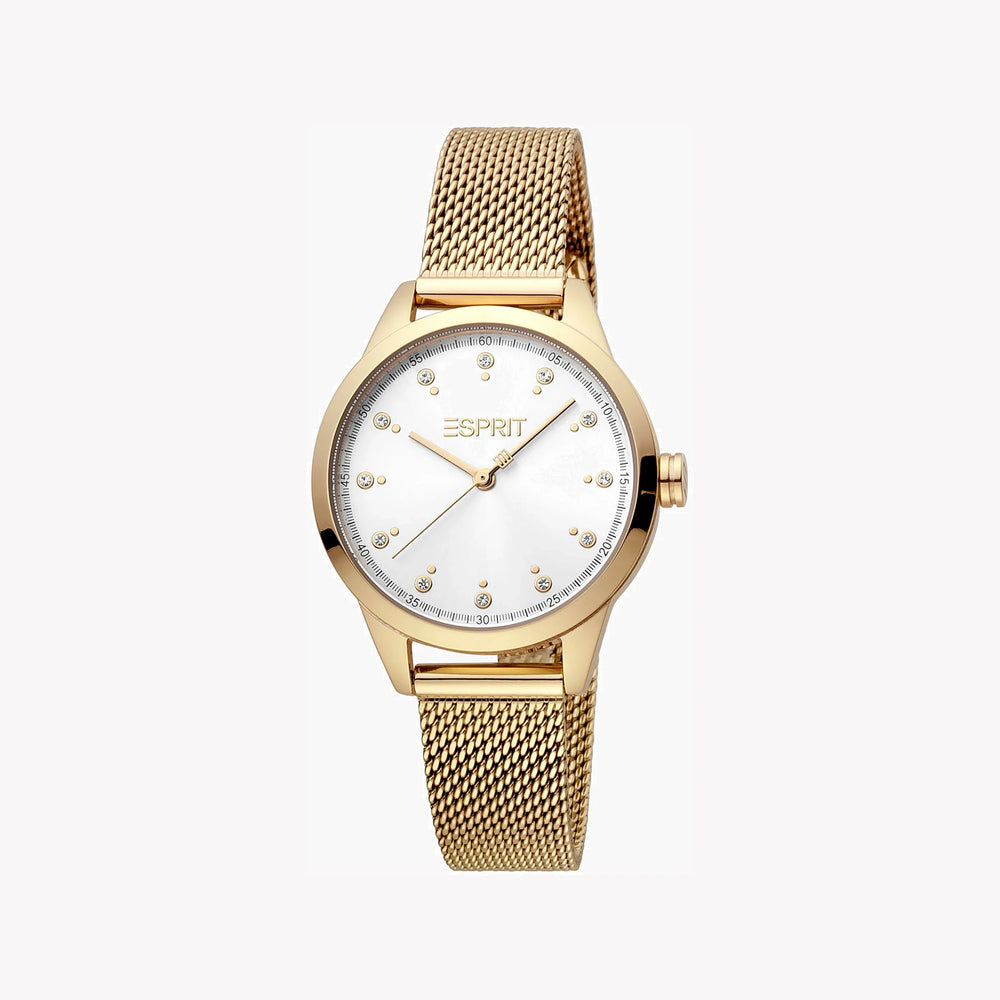 Esprit Women's Gold Stainless Steel Watch, Silver Dial | Es1l158m0015 by i-watch
