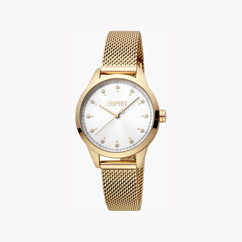 Esprit Women's Gold Stainless Steel Watch, Silver Dial | Es1l158m0015 by i-watch