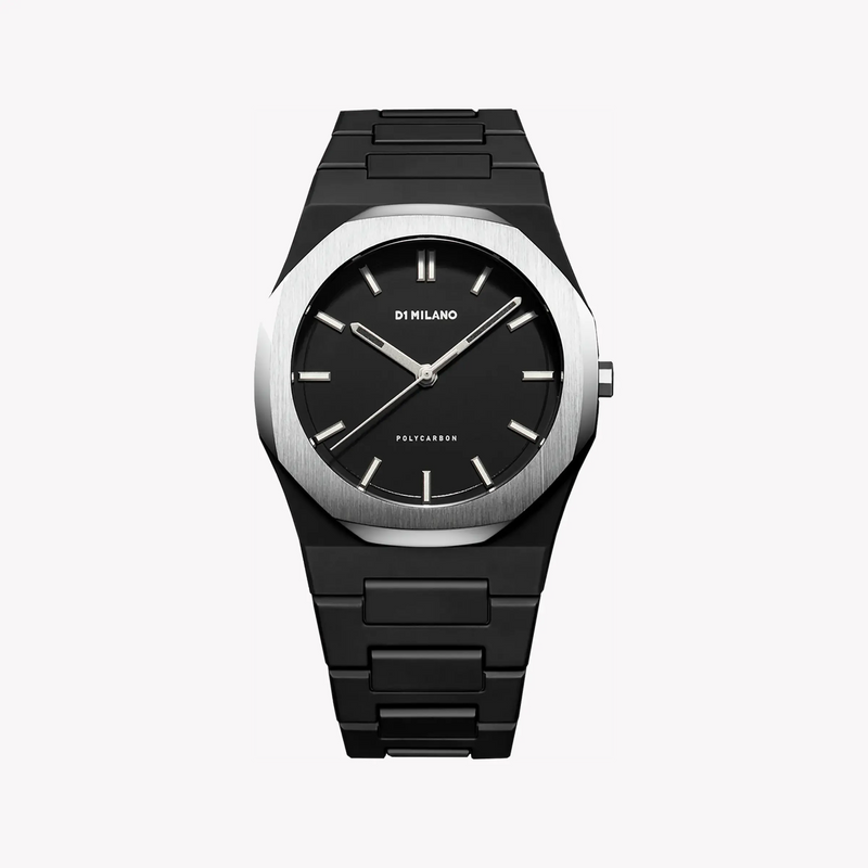 D1 MILANO Men's Silver Watch, Black Band | D1-PCBJ14 by i-watch