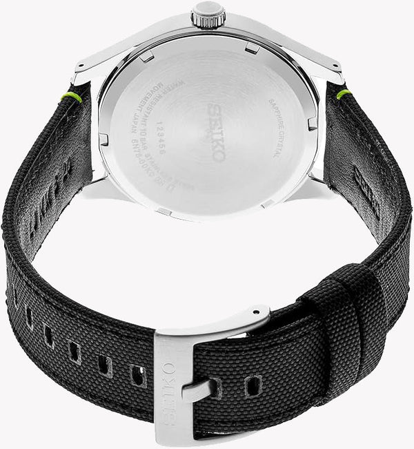Seiko Men's Silver Stainless Steel, Black Leather | Sur517p1 by i-watch