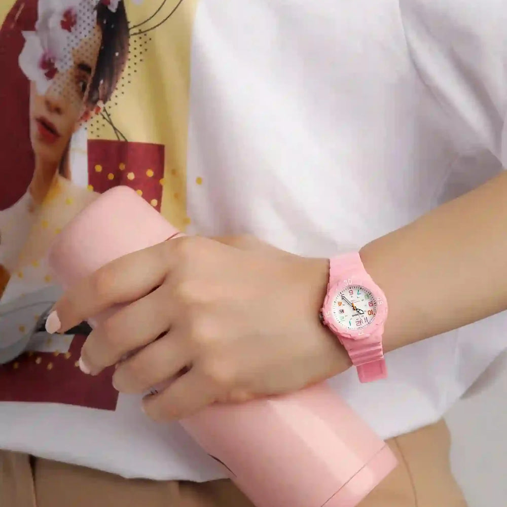 Casio Women's Pink Resin Watch, White Dial | Lrw-200h-4b2v by i-watch