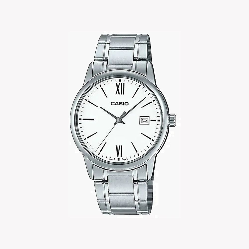Casio Men's Silver Stainless Steel, White Dial | Mtp-V002d-7b3udf by i-watch