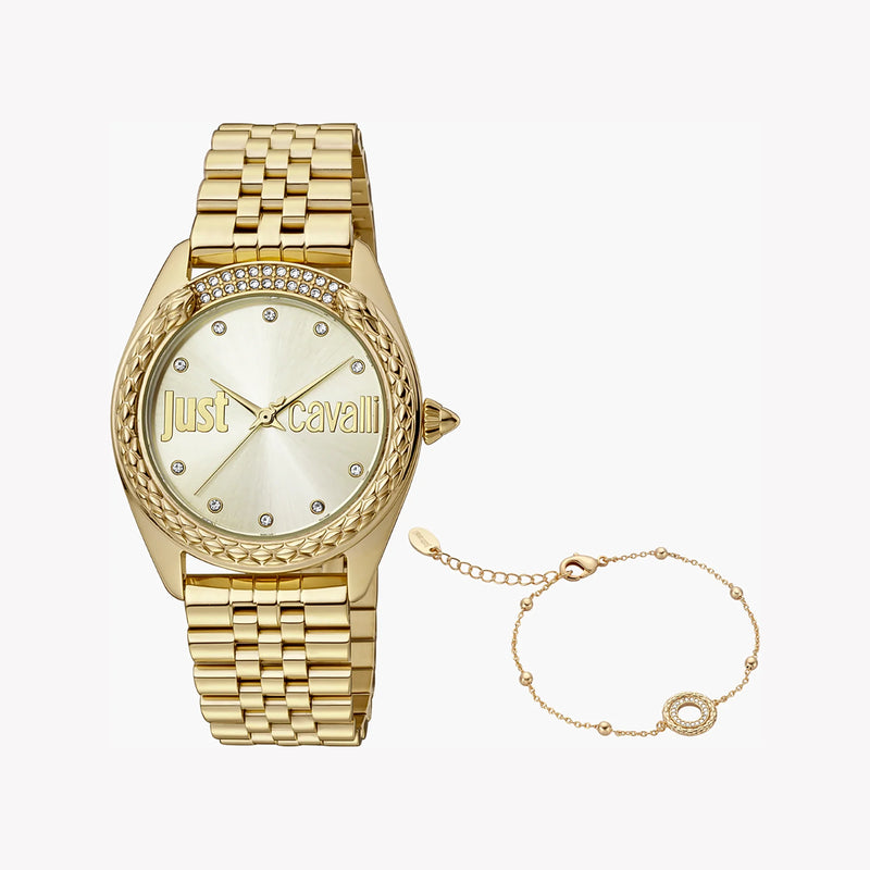 Just Cavalli Women's Gold Stainless Steel Watch, Champagne Dial | Jc1l195m0065 by i-watch
