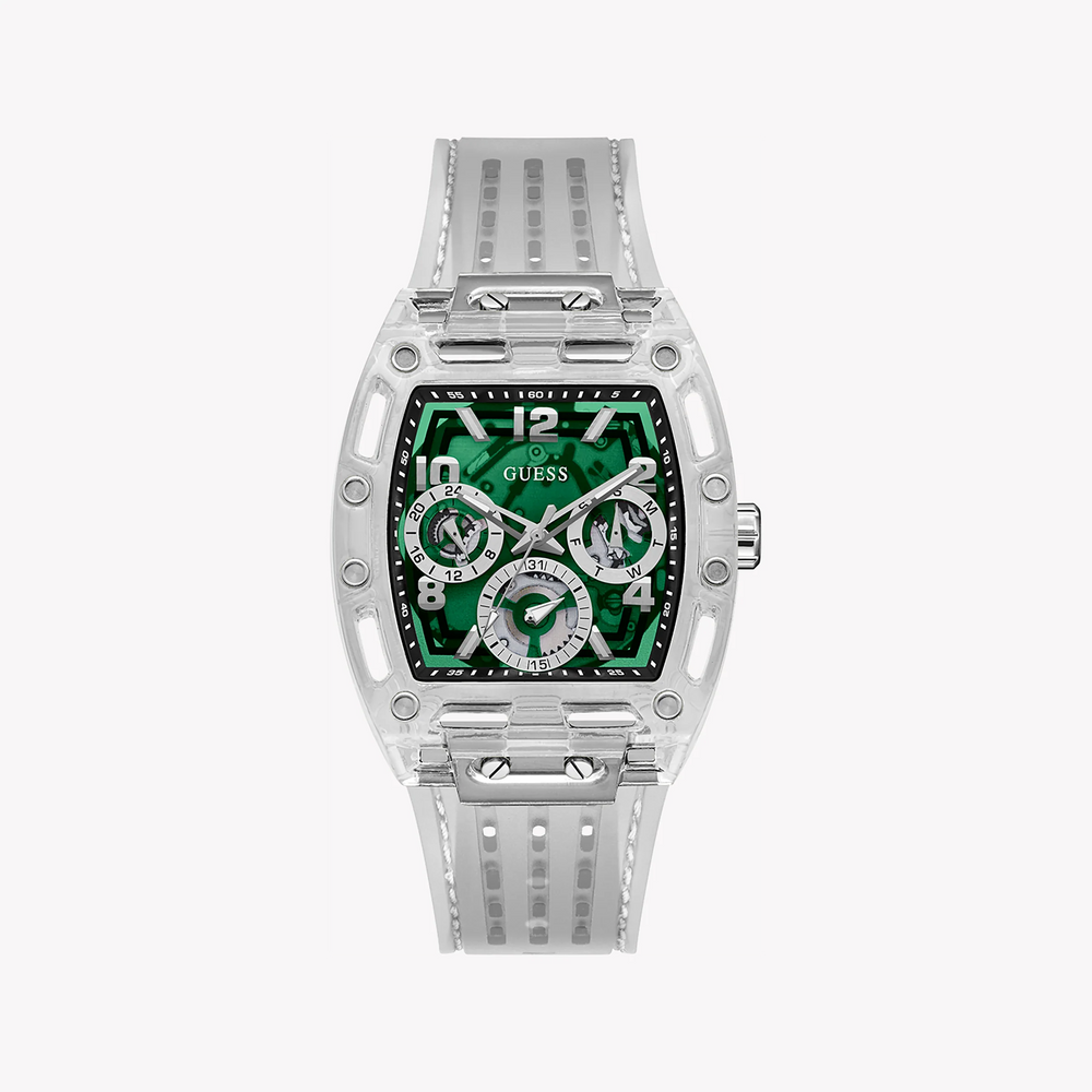 Guess Men's Silver Watch, Green Dial | Gw0499g8 by i-watch