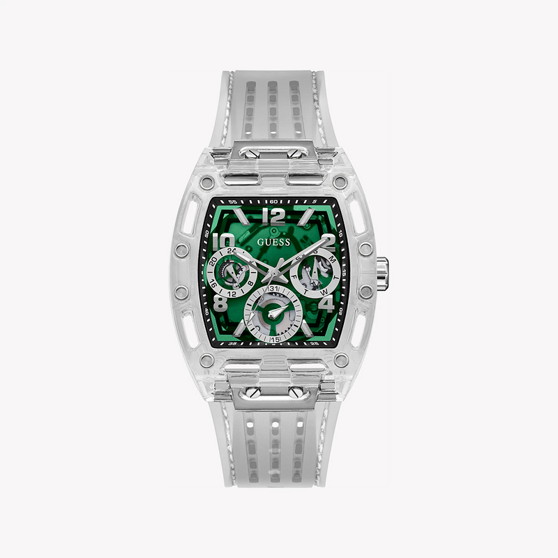 Guess Men's Silver Watch, Green Dial | Gw0499g8 by i-watch