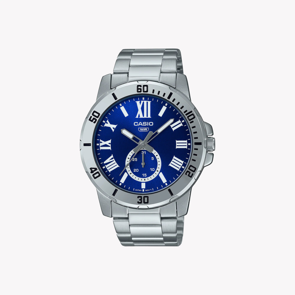 Casio Men's Stainless Steel Watch, Blue Dial | Mtp-Vd200d-2b by i-watch