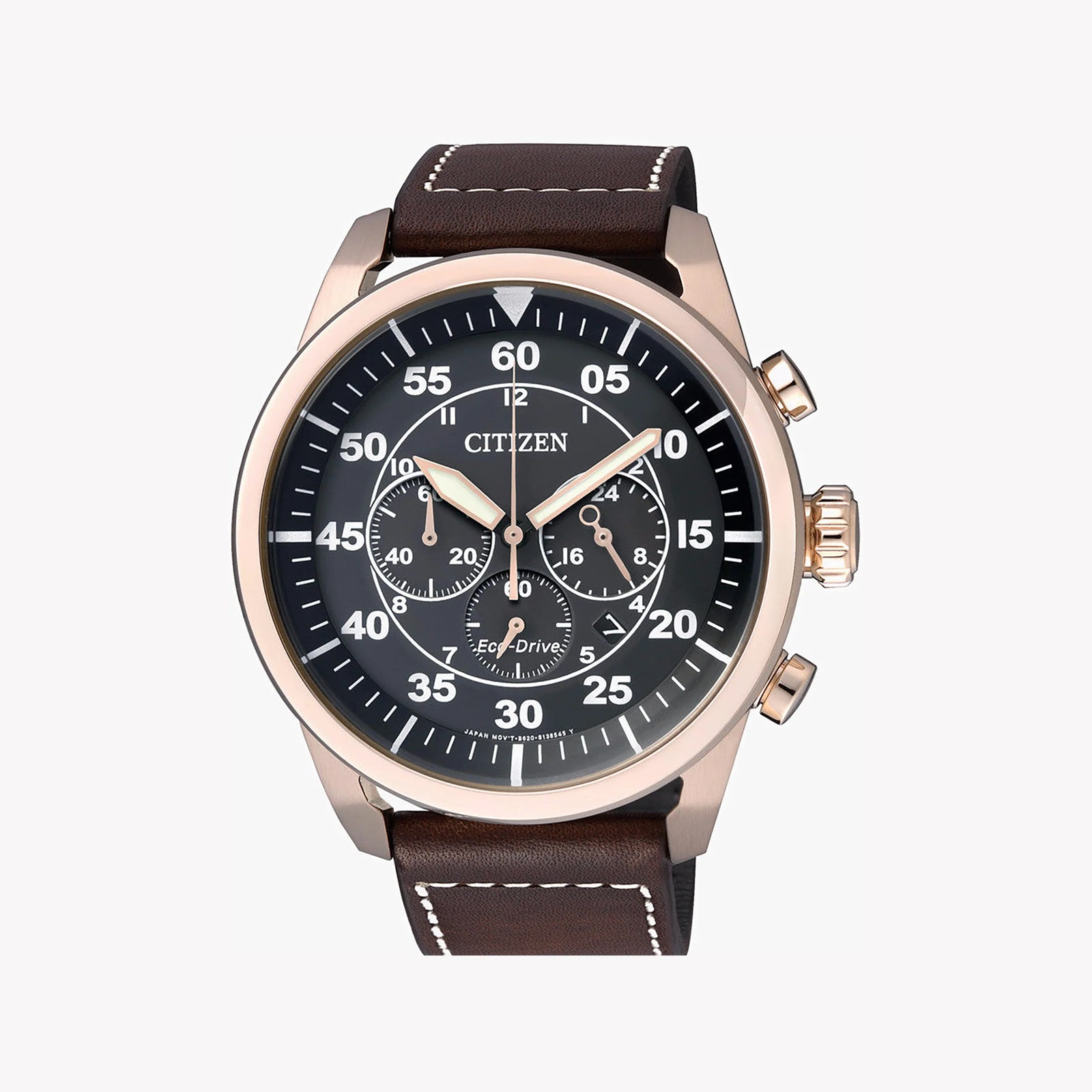 Citizen Ca4213-00e Eco-Drive - Elegant Gold & Brown Men's Chronograph Watch by i-watch