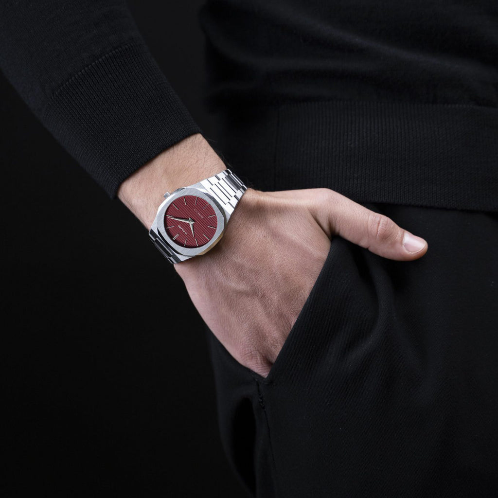 D1 MILANO D1-UTBJ11 Unisex Watch - Silver & Red Dial, 5 ATM-i-Watch-4