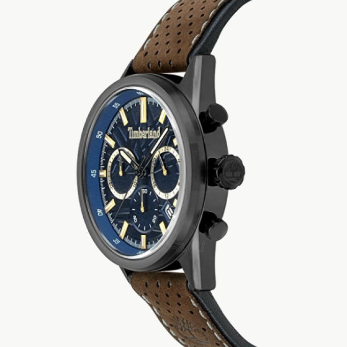 TIMBERLAND TBL15476JSU03 RUGGED CHARM - MEN'S STAINLESS STEEL WATCH WITH LEATHER BAND & BLUE DIAL-i-Watch-3