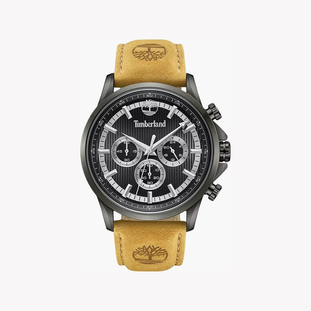 Timberland Men's Black Stainless Steel Watch, Beige Leather | Tdwgf0054603 by i-watch