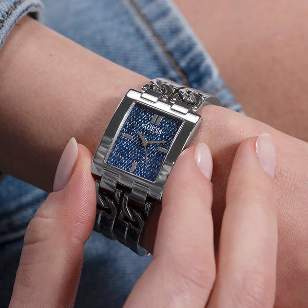 Guess Women's Silver Stainless Steel, Blue Dial | Gw0807l1 by i-watch