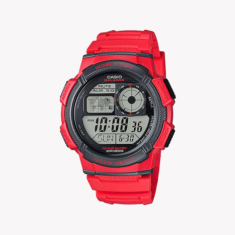 Casio Men's Resin Watch, Red Dial | Ae-1000w-4avdf by i-watch