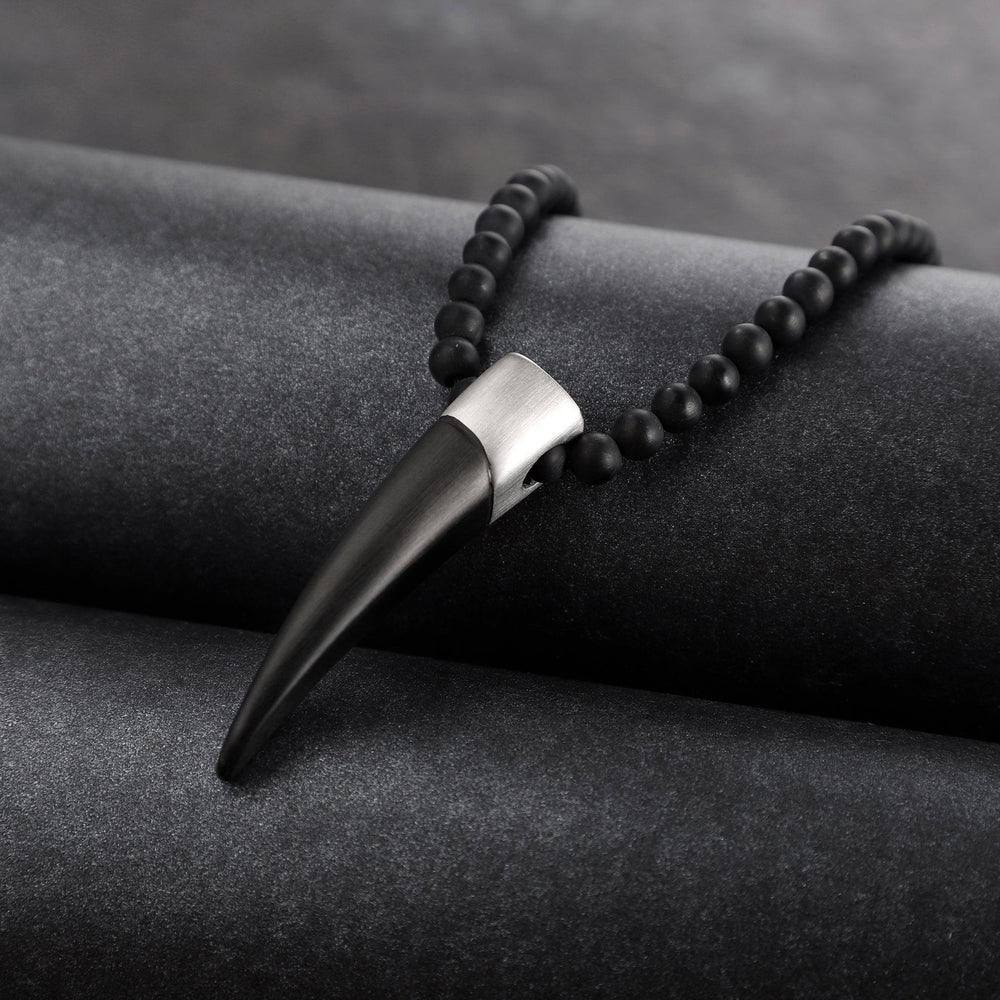 Zink Men's Stainless Steel Necklace - Black | Zjpd024-B by i-watch