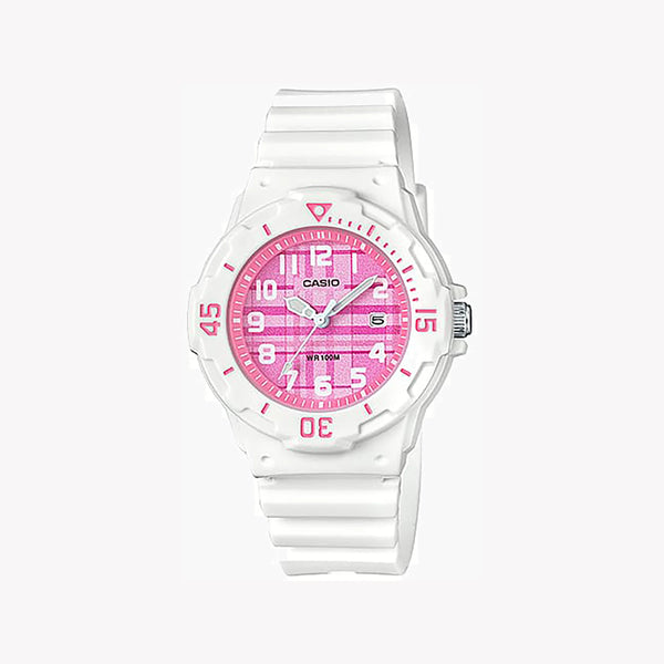 CASIO Women's Watch with White Resin Case and White Resin Band