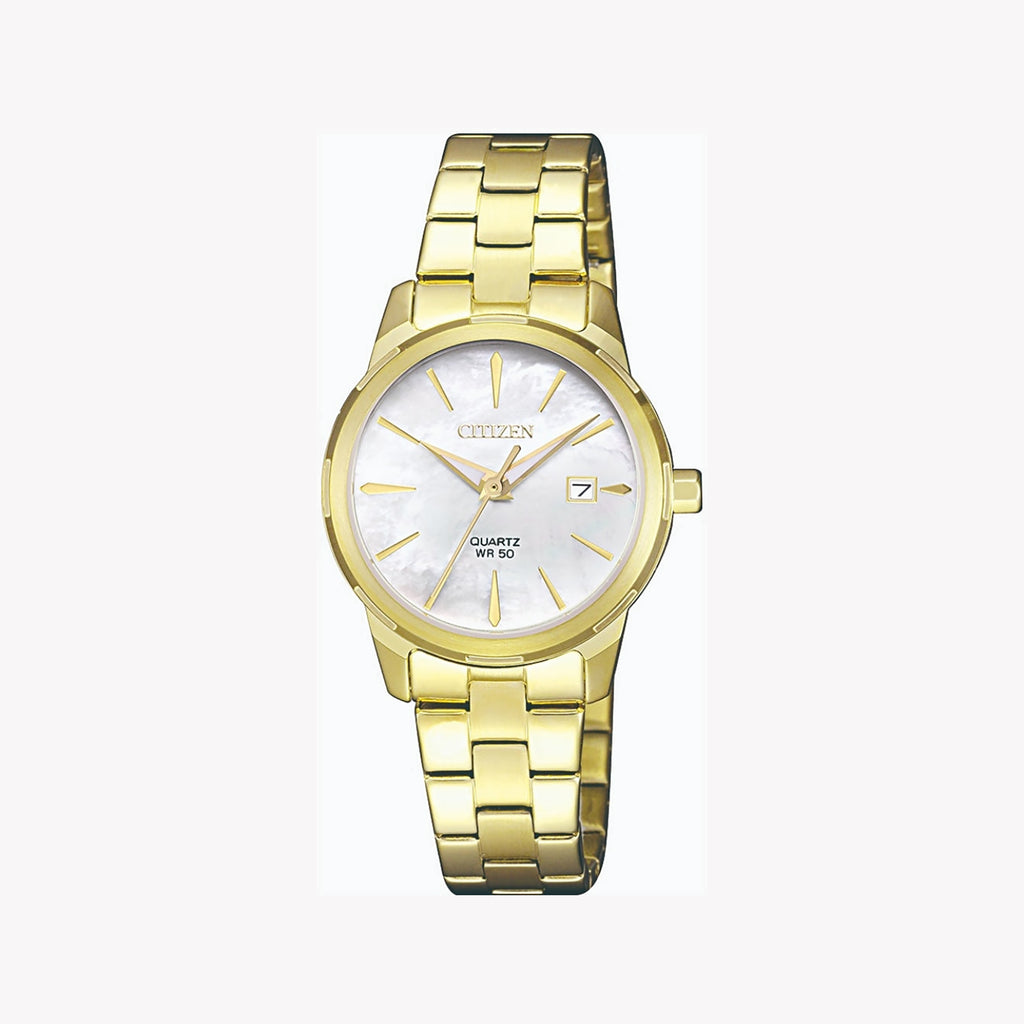 CITIZEN EU6072-56D RADIANT ELEGANCE - Gold Stainless Steel Women's Watch with White Dial