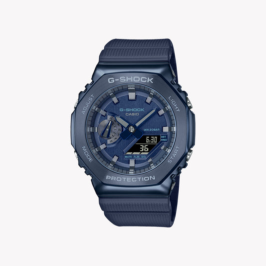 CASIO G-SHOCK GM-2100N-2A CHÊNE RECOUVERT DE MÉTAL - Montre bleue pour homme