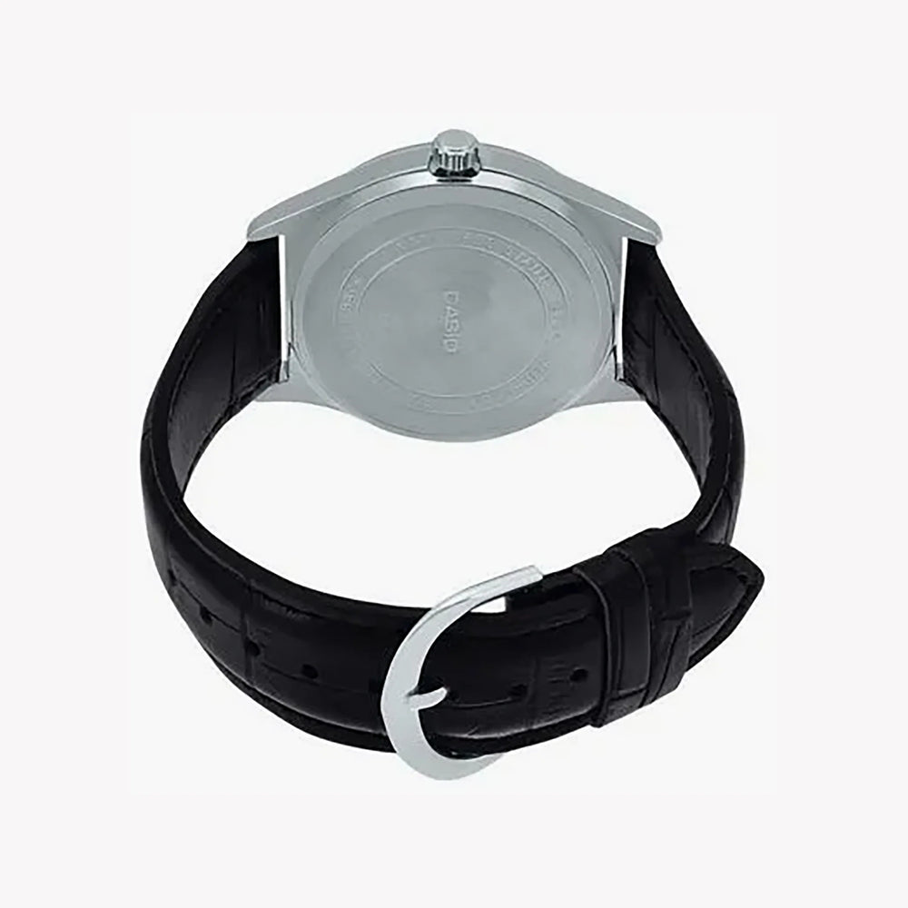 Timeless Elegance Women's Silver Leather Watch, Black Dial | Ltp-V002l-7budf by i-watch