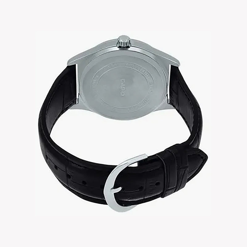 Timeless Elegance Women's Silver Leather Watch, Black Dial | Ltp-V002l-7budf by i-watch
